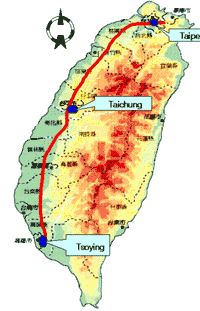 Map of High-Speed-Rail Taiwan